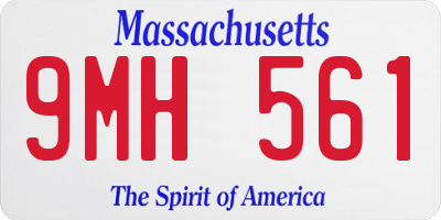 MA license plate 9MH561