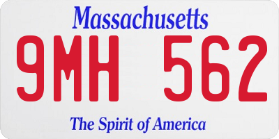 MA license plate 9MH562