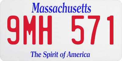 MA license plate 9MH571