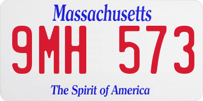 MA license plate 9MH573