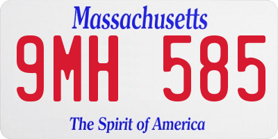 MA license plate 9MH585