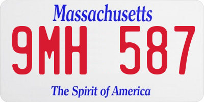 MA license plate 9MH587