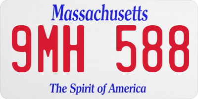 MA license plate 9MH588