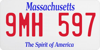 MA license plate 9MH597