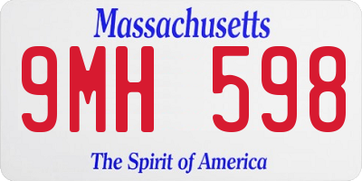 MA license plate 9MH598