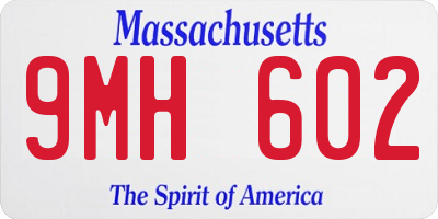 MA license plate 9MH602