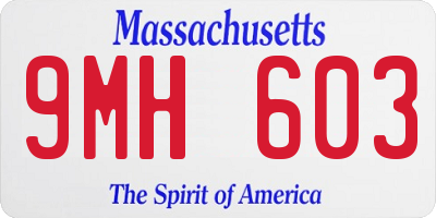 MA license plate 9MH603