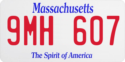 MA license plate 9MH607