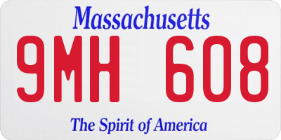 MA license plate 9MH608
