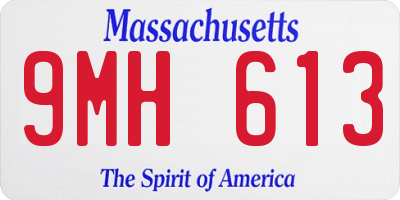 MA license plate 9MH613
