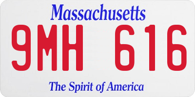 MA license plate 9MH616