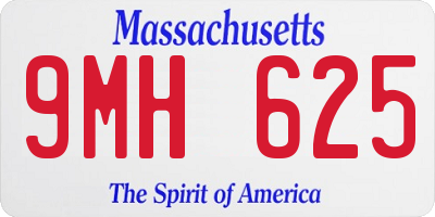 MA license plate 9MH625