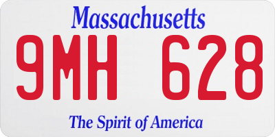 MA license plate 9MH628
