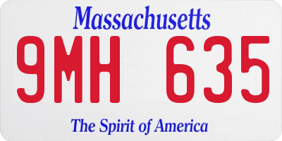 MA license plate 9MH635