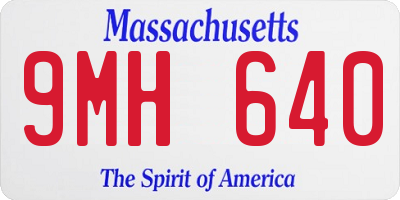 MA license plate 9MH640