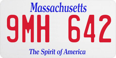 MA license plate 9MH642