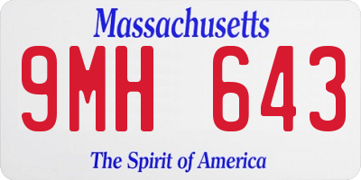 MA license plate 9MH643