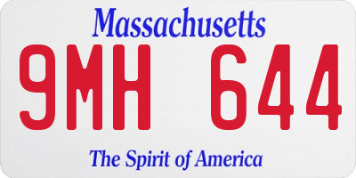 MA license plate 9MH644