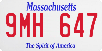 MA license plate 9MH647