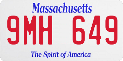 MA license plate 9MH649