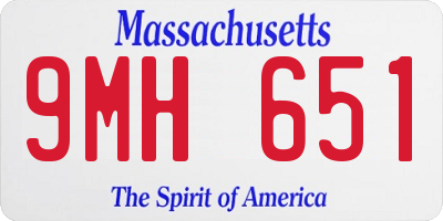 MA license plate 9MH651