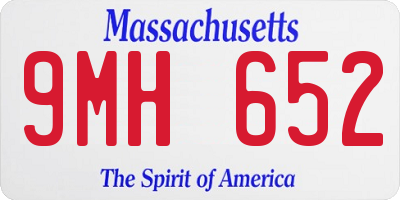 MA license plate 9MH652