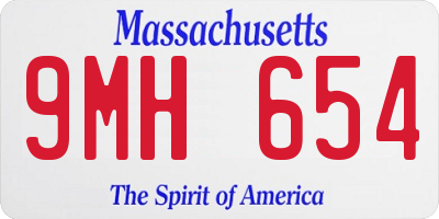 MA license plate 9MH654