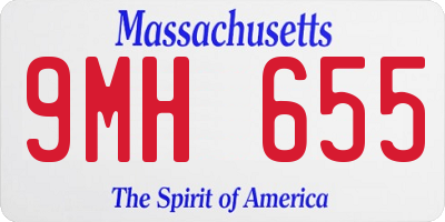 MA license plate 9MH655