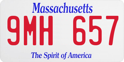 MA license plate 9MH657