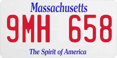 MA license plate 9MH658