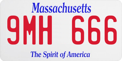 MA license plate 9MH666