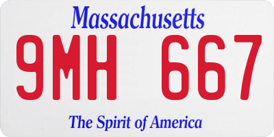 MA license plate 9MH667