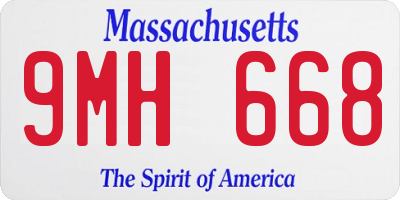 MA license plate 9MH668