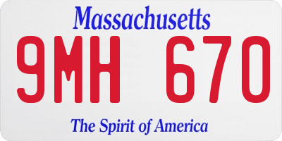 MA license plate 9MH670