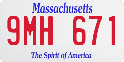 MA license plate 9MH671