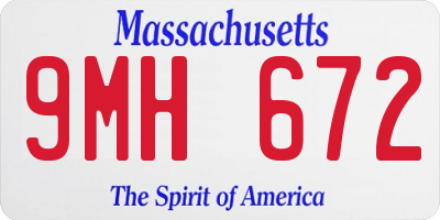 MA license plate 9MH672