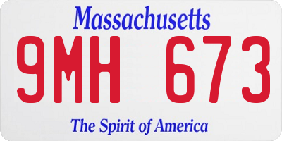 MA license plate 9MH673