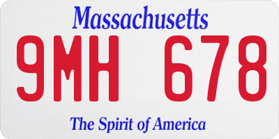 MA license plate 9MH678