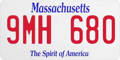 MA license plate 9MH680