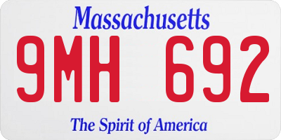 MA license plate 9MH692