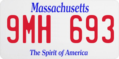 MA license plate 9MH693