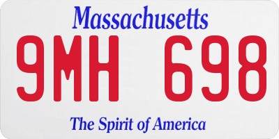 MA license plate 9MH698
