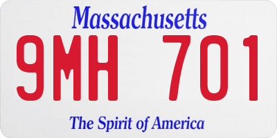 MA license plate 9MH701