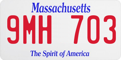 MA license plate 9MH703