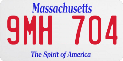 MA license plate 9MH704