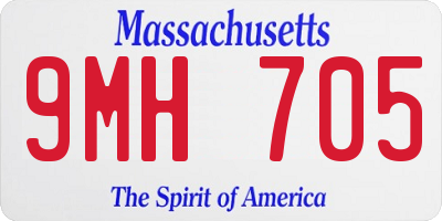 MA license plate 9MH705