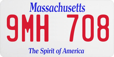 MA license plate 9MH708