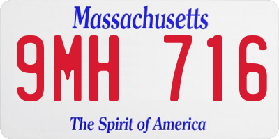MA license plate 9MH716