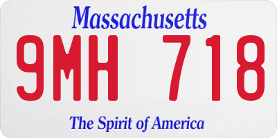 MA license plate 9MH718