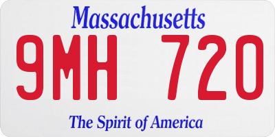 MA license plate 9MH720